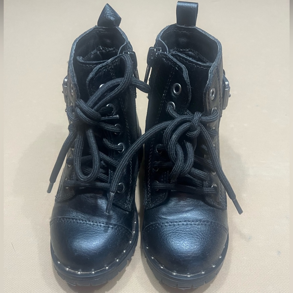Toddler Black Moto Boots